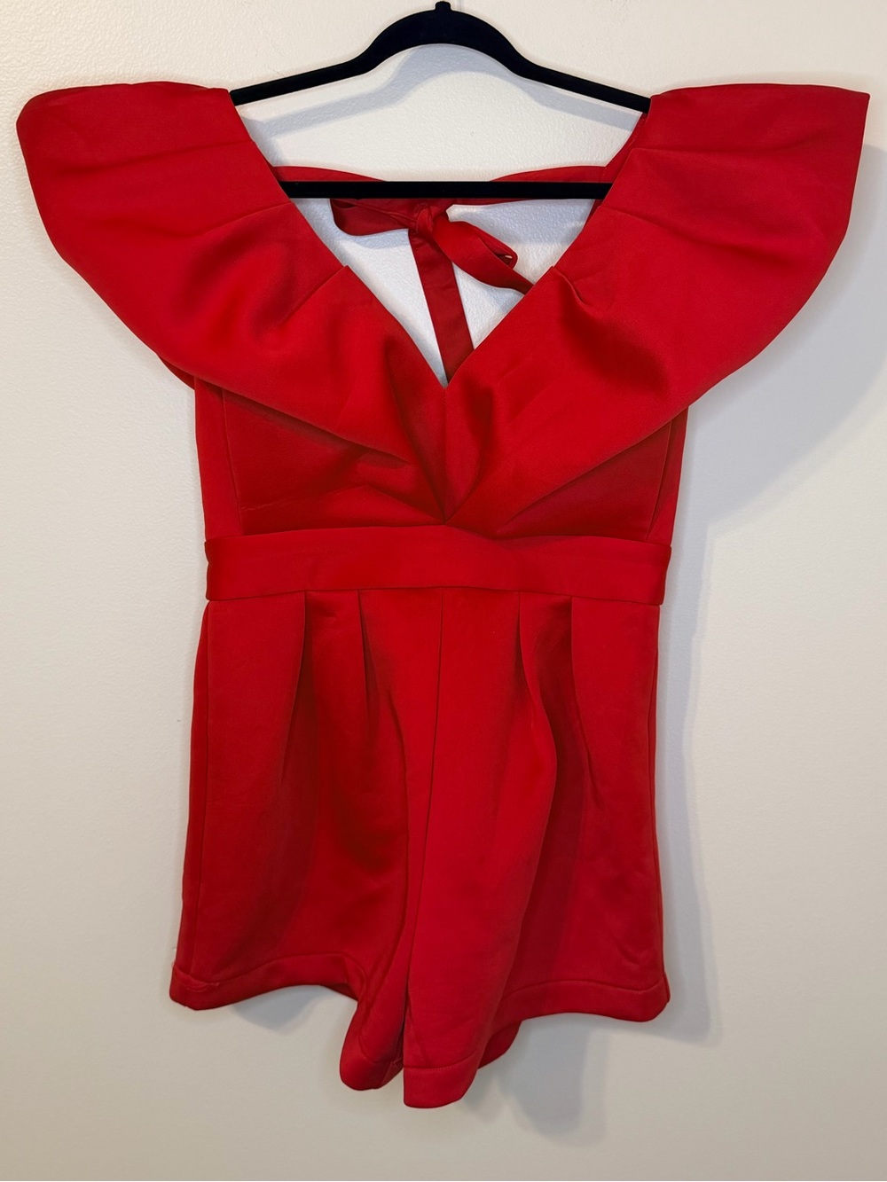 Day + Moon Red Deep-V
Ruffle Romper